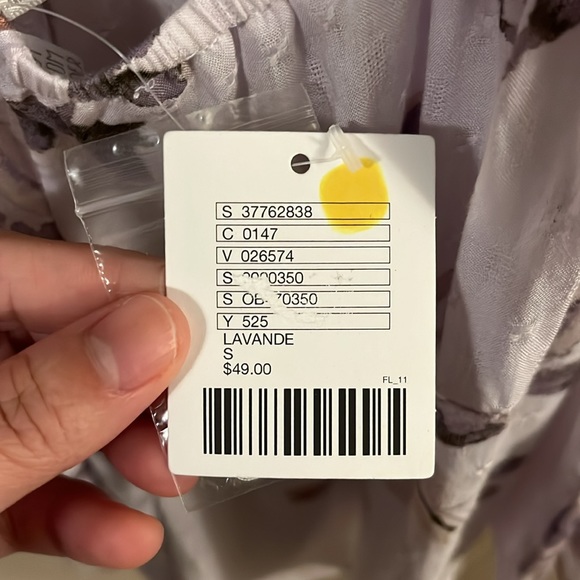 NWT Urban Outfitters Lavender Floral Ruffle Sleeve Tie Back Sheer Romper S - Picture 11 of 16